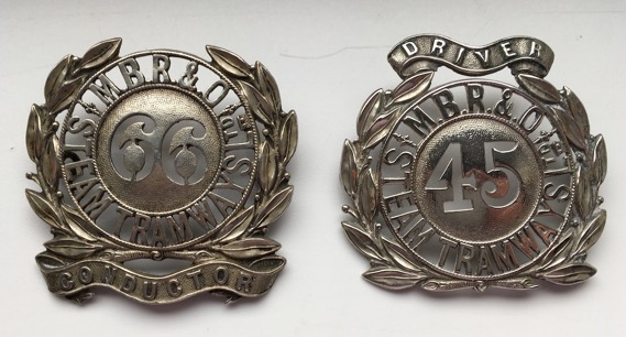 Manchester, Bury, Rochdale and Oldham Steam Tramway cap badge
