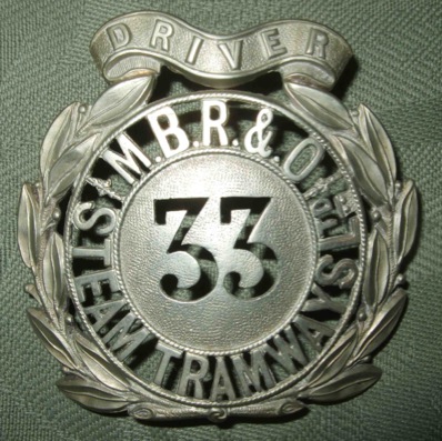 Manchester, Bury, Rochdale and Oldham Steam Tramway cap badge