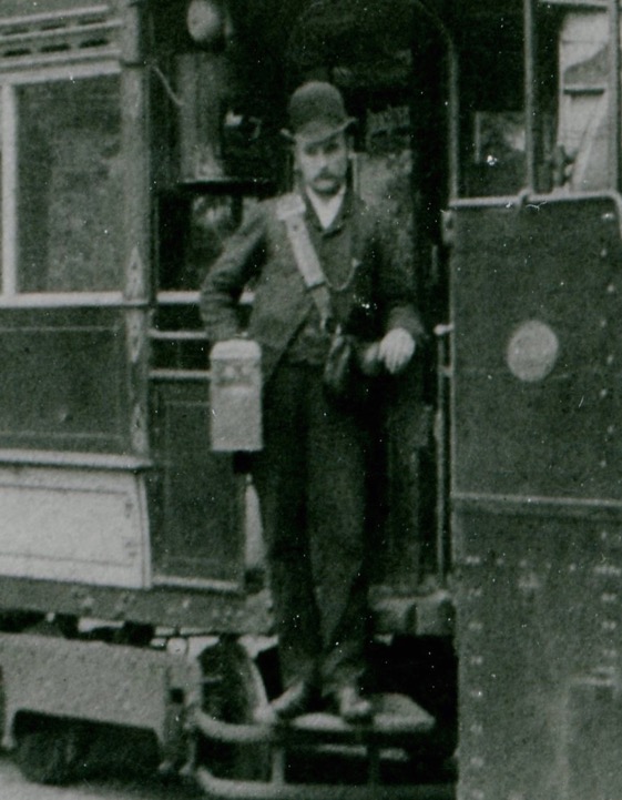 Manchester, Rochdale and Oldham Steam Tram conductor 1886
