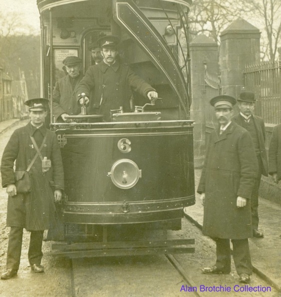Kirkcaldy Corporation Tramways crew at Dysart in 1911