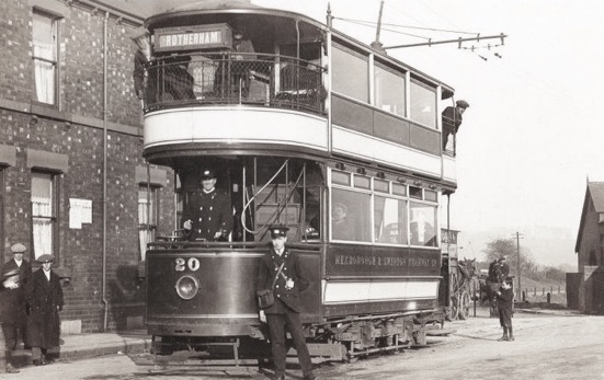 Mexborough and Swinton Tramways Tram No 20 and crew
