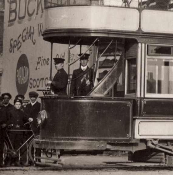 Llanelly and District Tramways Tram No 3 and crew