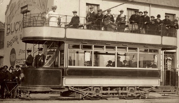 Llanelly and District Tramways No 3 and crew
