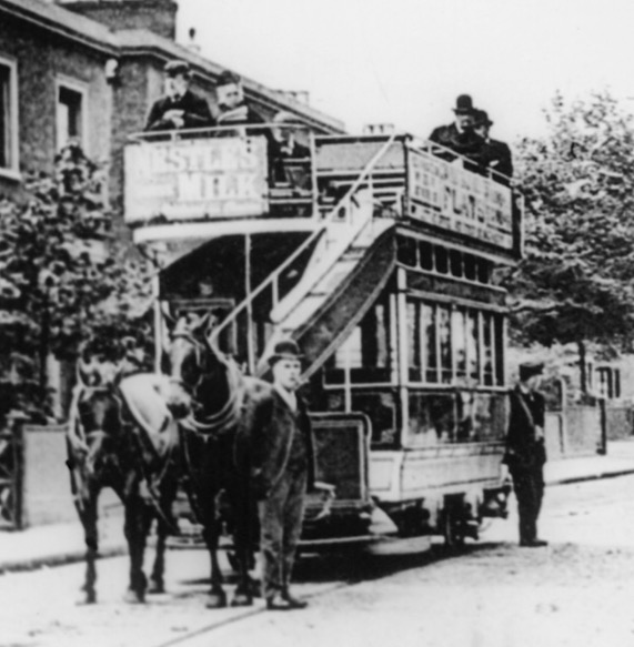 Lea Bridge, Leyton and Walthamstow Tramways horse tram crew