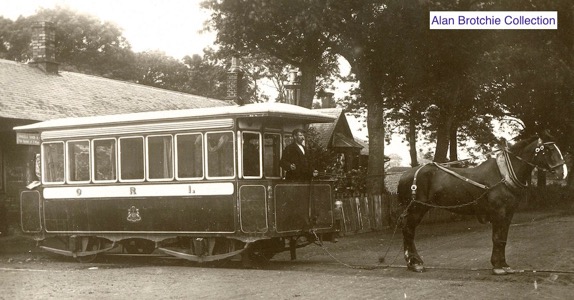 Inchture Tram at Crossgates in 1909