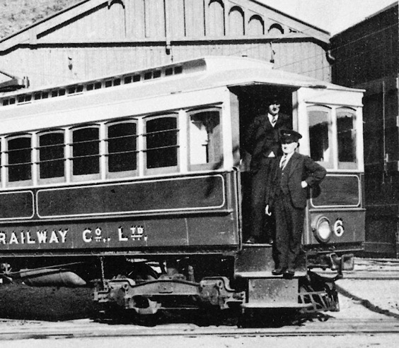 Manx Electric Railway Tram No 6 and crew