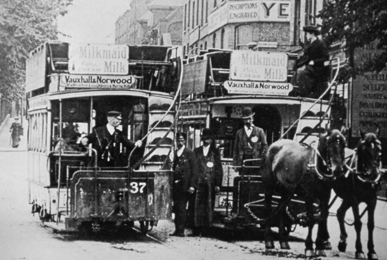 London Southern Tramways trams at West Norwood