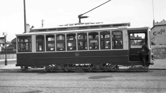 Llandudno and Colwyn Bay Electric Railway tram and conductor