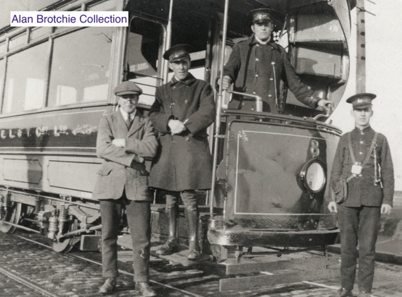 Musselburgh and District Tramways tram No 8 and crew