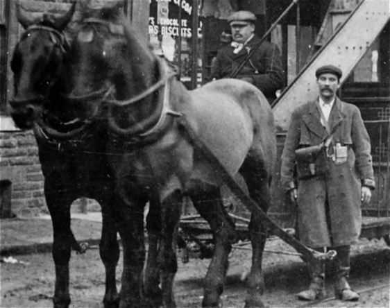Keighley Tramways Company Horse Tram No 1 and crew