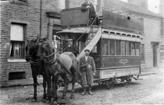 Keighley Tramways Company Horse Tram No 1 and crew